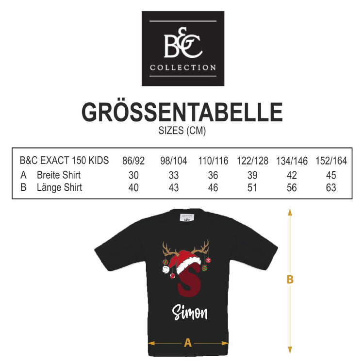 Kinder T-Shirt - Xmas Monogram
