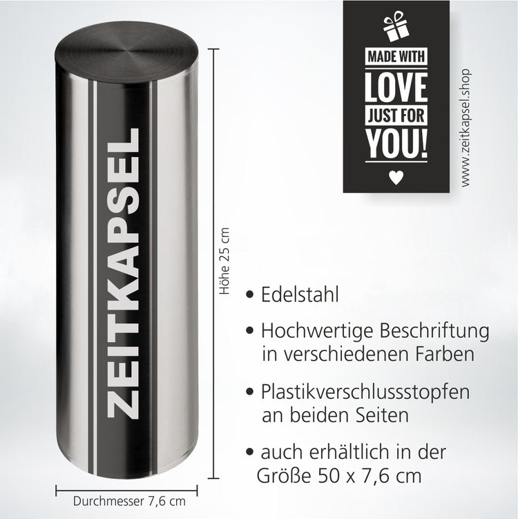 Zeitkapsel mit individuellem Druck, 2 Größen